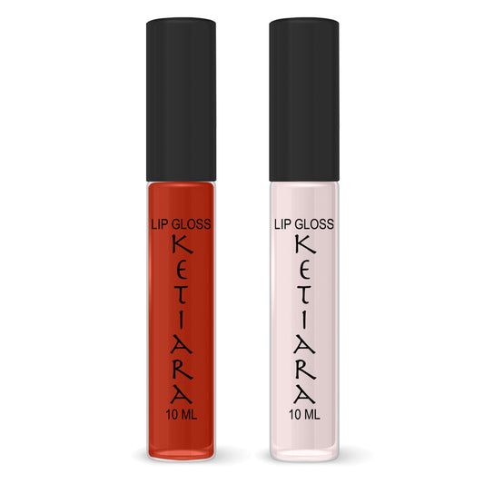 Pale Pink and Cherry Red Hydrating And Moisturizing Non-sticky Premium Mild Tinting Lip Gloss Infused With Hyaluronic Acid | Pack Of 2
