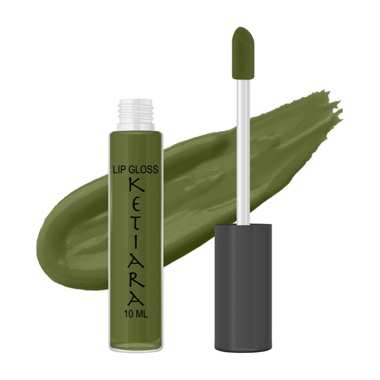 Army Green Hydrating And Moisturizing Non-sticky Premium Mild Tinting Lip Gloss Infused With Hyaluronic Acid