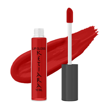 Crimson Red Hydrating And Moisturizing Non-sticky Premium Mild Tinting Lip Gloss Infused With Hyaluronic Acid