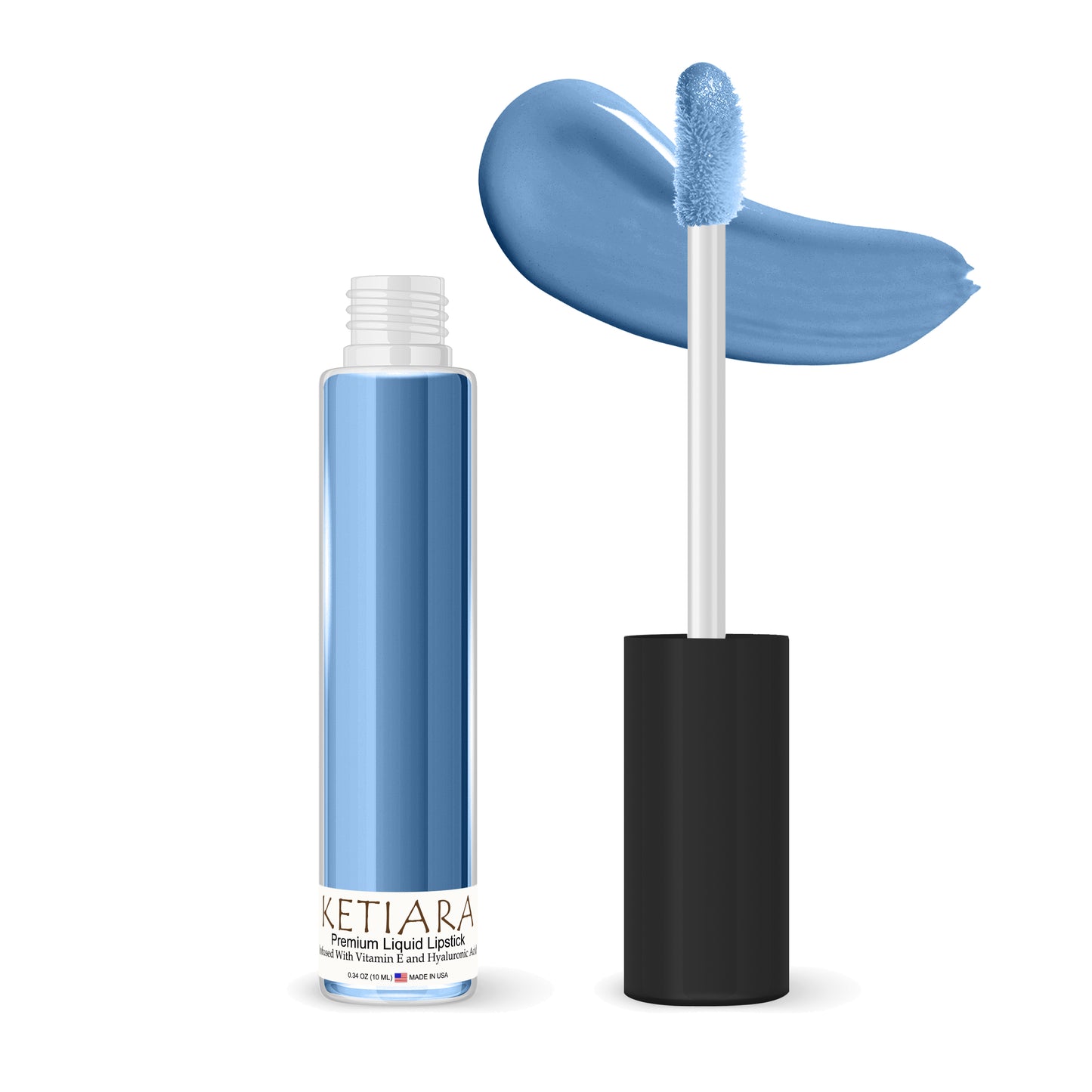 Ketiara Premium Full Coverage Ocean Eyes Liquid Lipstick Infused With Hyaluronic Acid, 10 ml