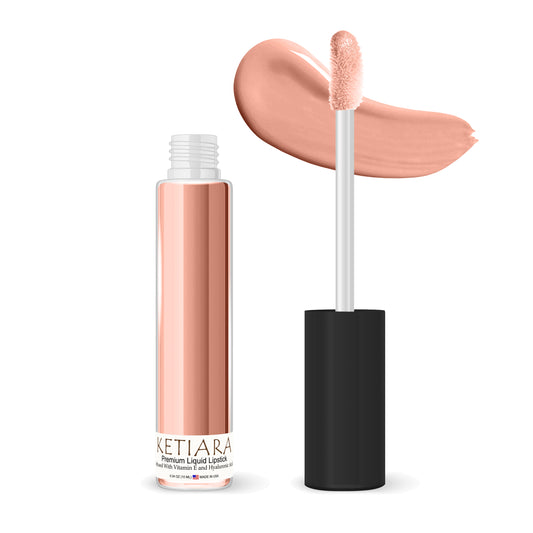 Ketiara Premium Full Coverage Peachy Liquid Lipstick Infused With Hyaluronic Acid, 10 ml