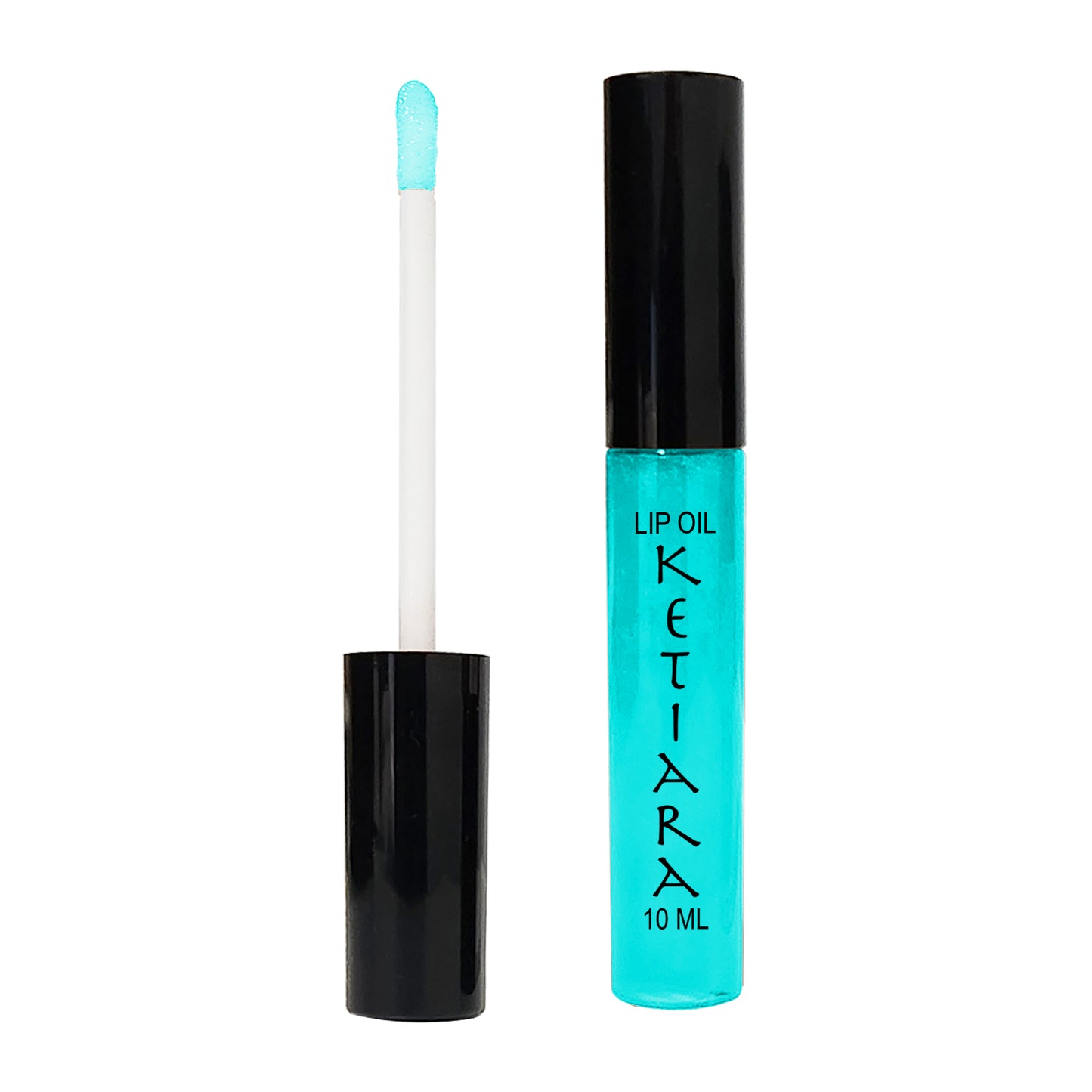Fluorescent Cyan Hydrating And Conditioning Non-sticky Premium Sheer Lip Oil Infused With Hyaluronic Acid