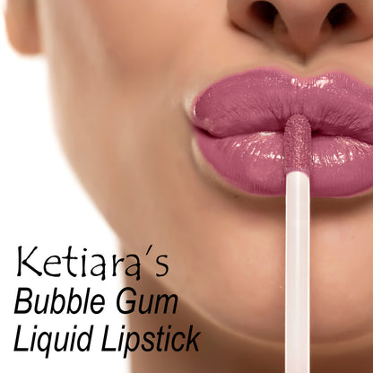 Ketiara Premium Full Coverage Bubble Gum Liquid Lipstick Infused With Hyaluronic Acid, 6 ml