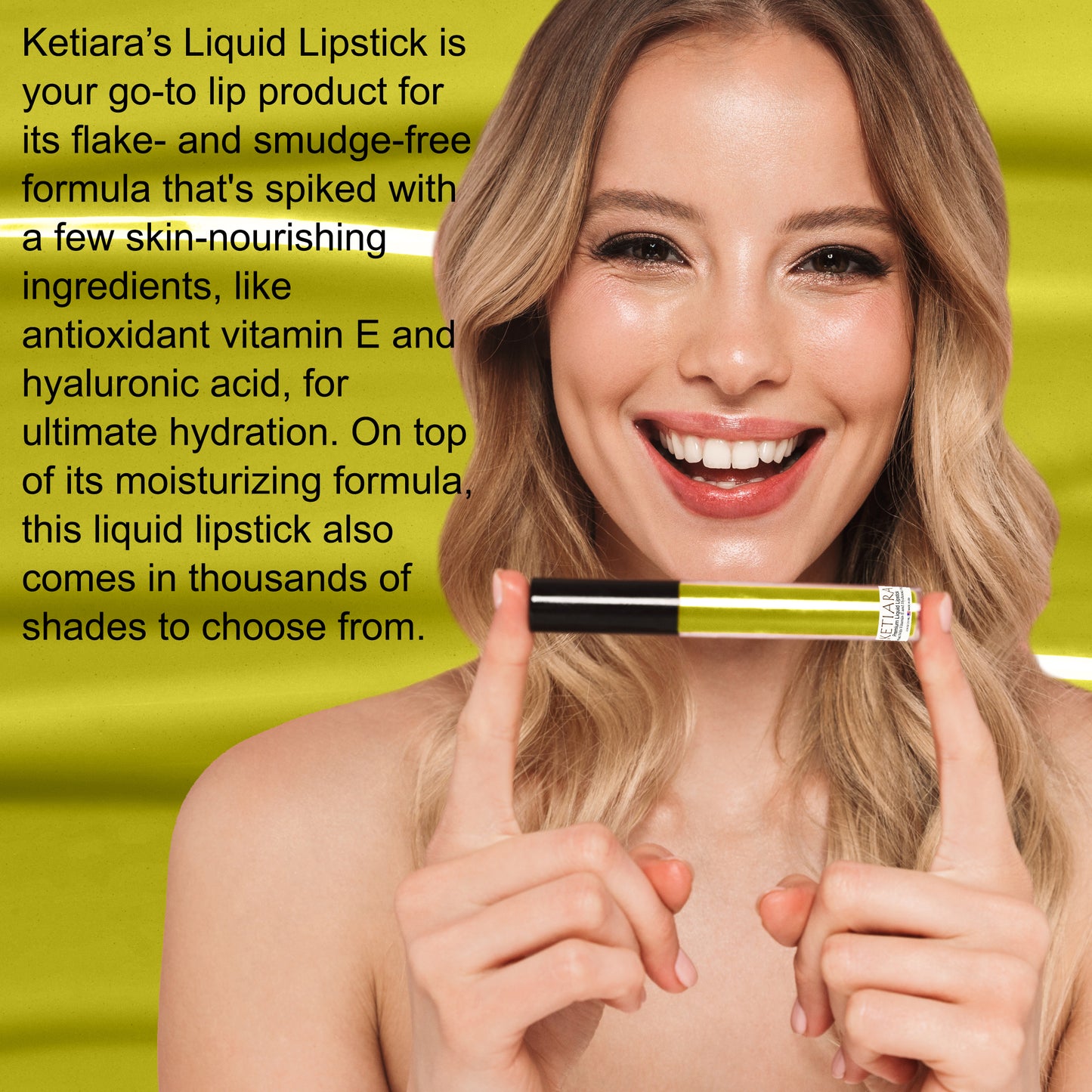 Ketiara Premium Full Coverage Colorful Liquid Lipstick Infused With Hyaluronic Acid, 10 ml