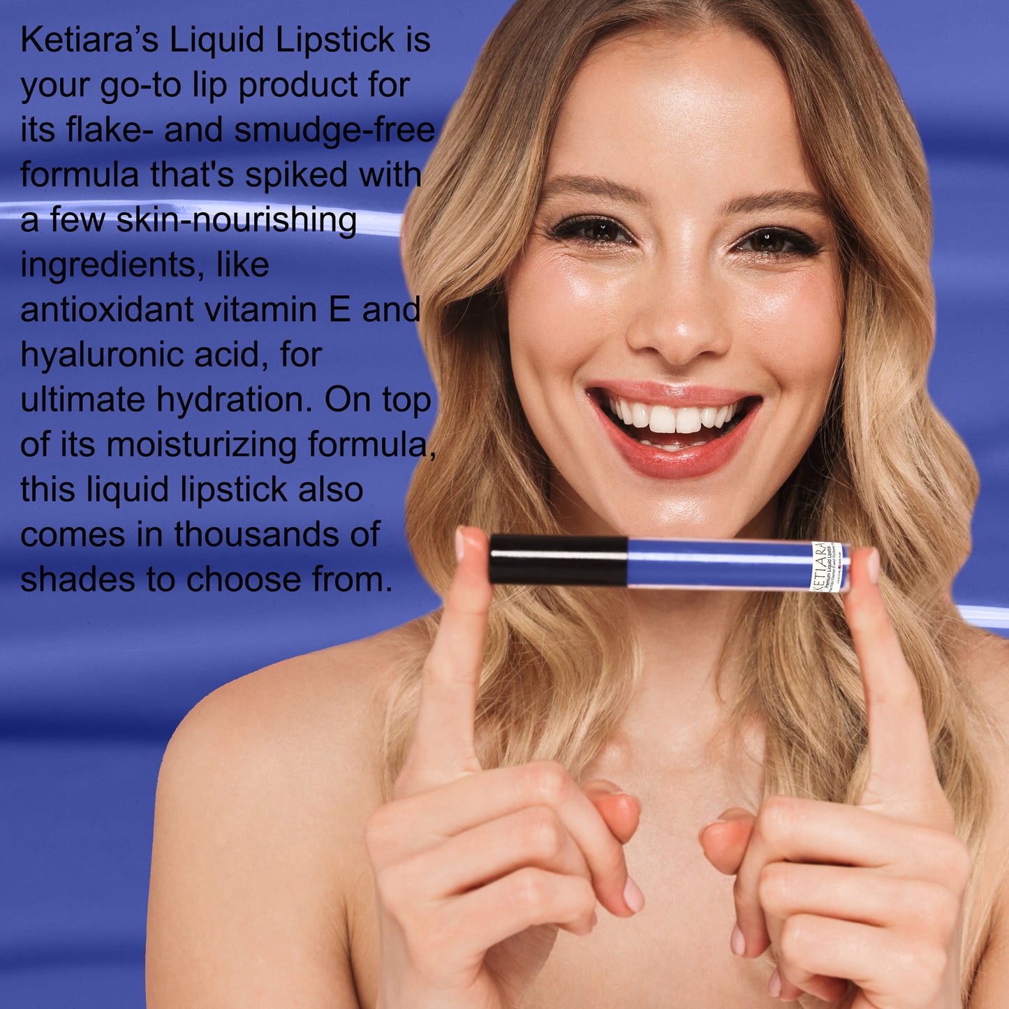 Ketiara Premium Full Coverage Cotton Candy Liquid Lipstick Infused With Hyaluronic Acid, 10 ml