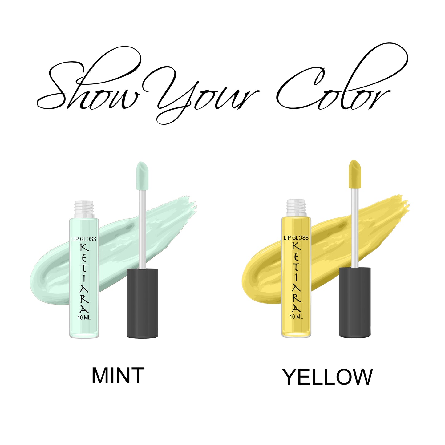Mint and Yellow Hydrating And Moisturizing Non-sticky Premium Mild Tinting Lip Gloss Infused With Hyaluronic Acid | Pack Of 2