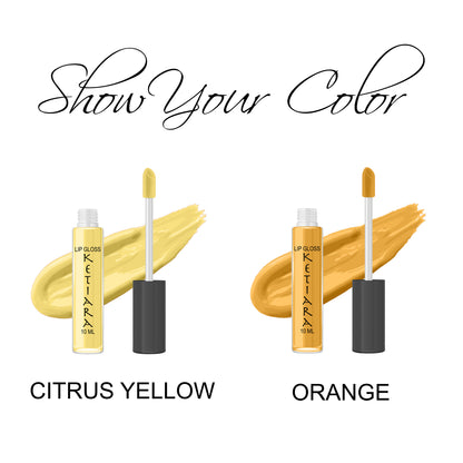 Citrus Yellow and Orange Hydrating And Moisturizing Non-sticky Premium Mild Tinting Lip Gloss Infused With Hyaluronic Acid | Pack Of 2