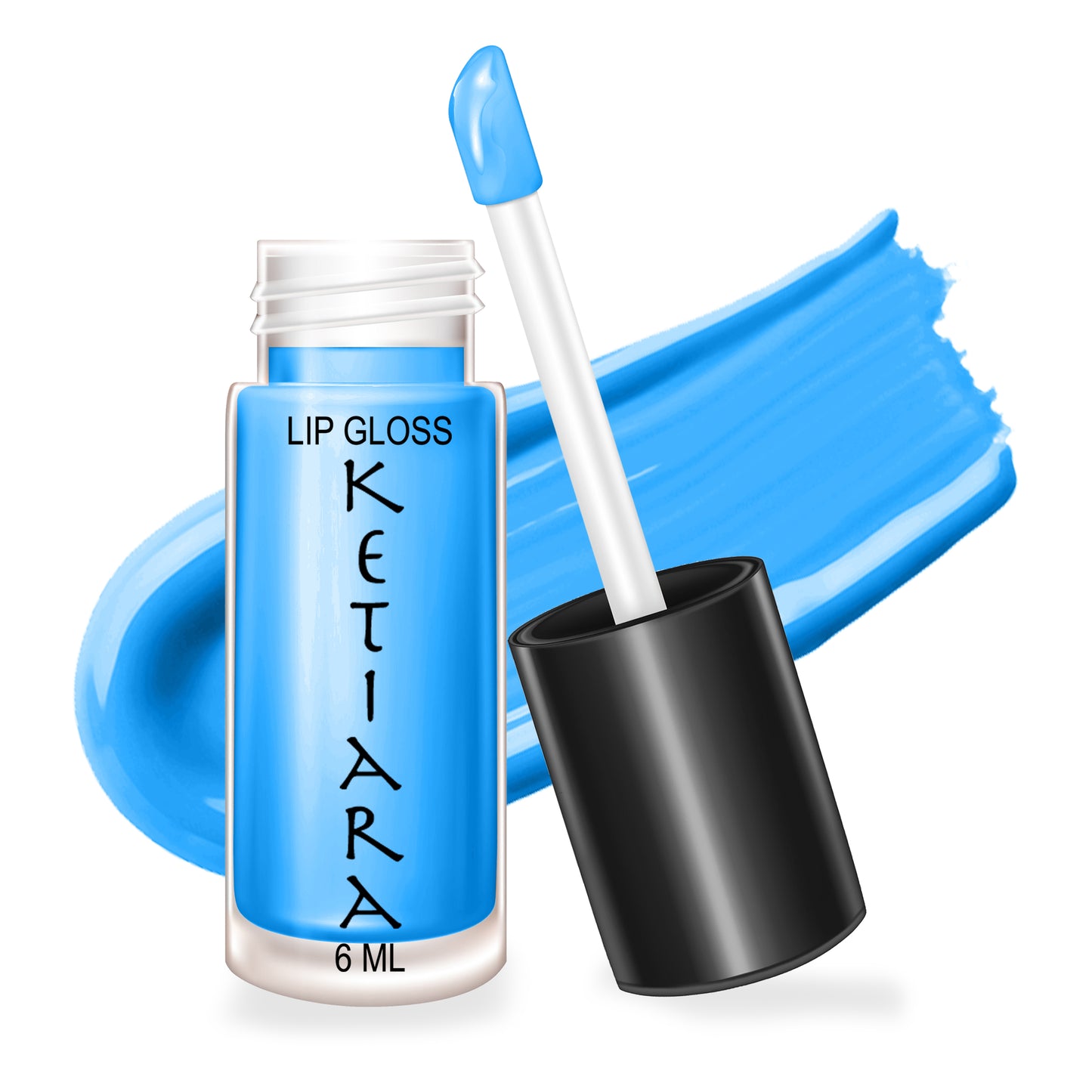 Celestial Blue Big Brush Wand Moisturizing and  Hydrating Non-sticky Premium Mild Tinting Lip Gloss Infused With Hyaluronic Acid