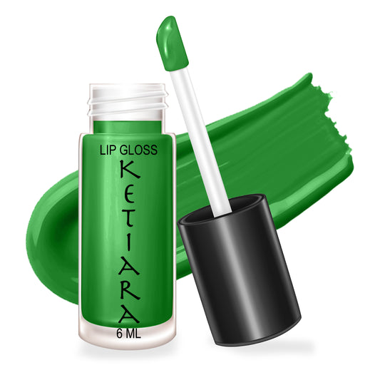 Forest Green Big Brush Wand Moisturizing and  Hydrating Non-sticky Premium Mild Tinting Lip Gloss Infused With Hyaluronic Acid