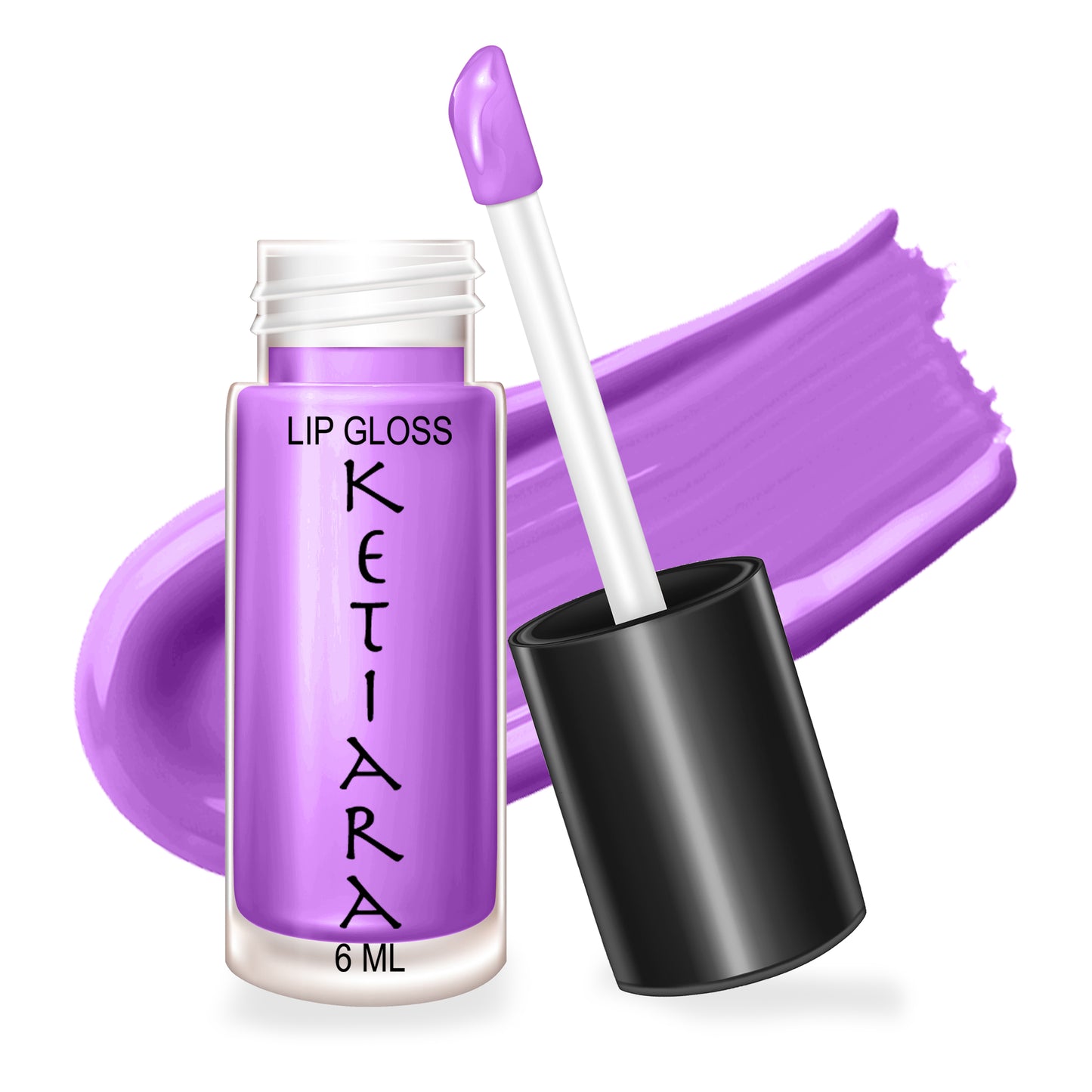 Heliotrope Big Brush Wand Moisturizing and  Hydrating Non-sticky Premium Mild Tinting Lip Gloss Infused With Hyaluronic Acid