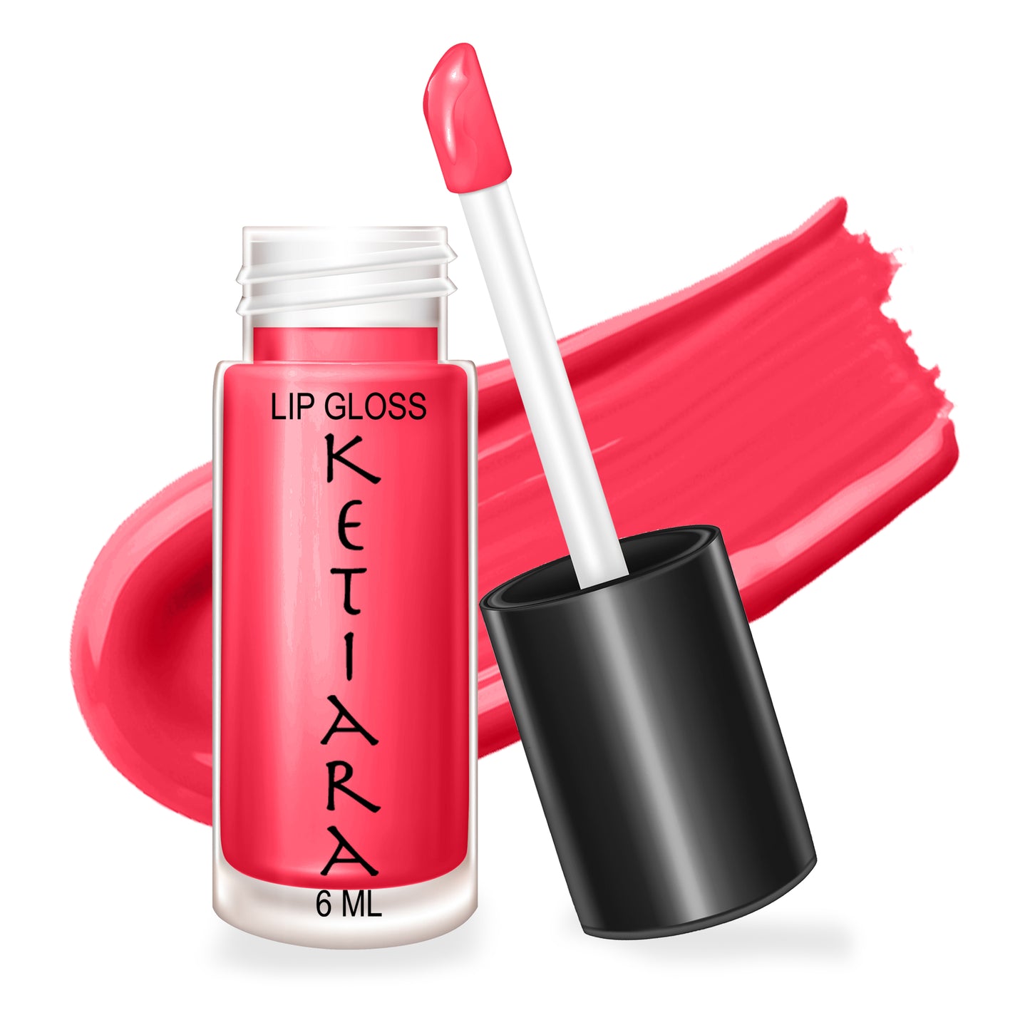 Rusty Red Big Brush Wand Moisturizing and  Hydrating Non-sticky Premium Mild Tinting Lip Gloss Infused With Hyaluronic Acid