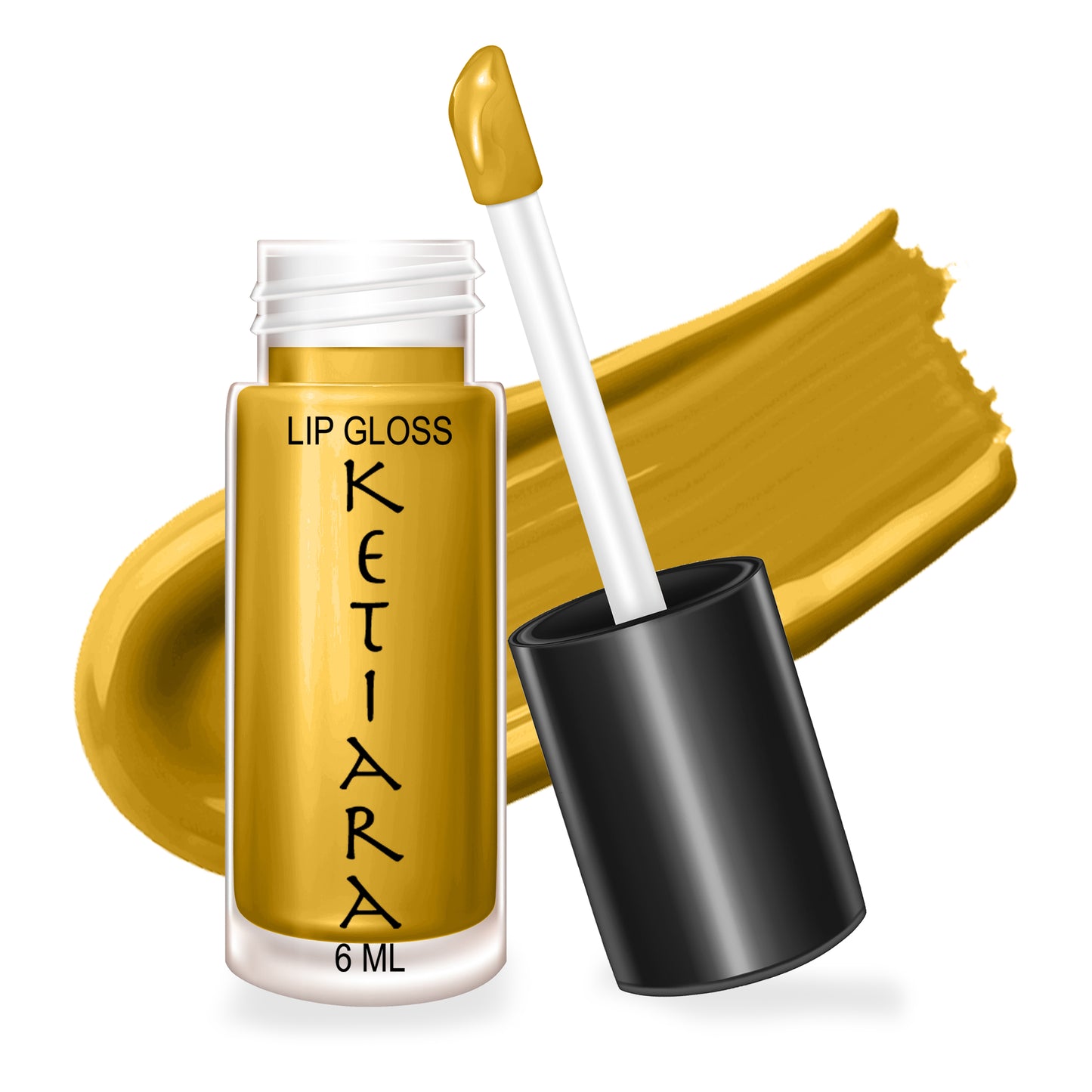 Satin Sheen Gold Big Brush Wand Moisturizing and  Hydrating Non-sticky Premium Mild Tinting Lip Gloss Infused With Hyaluronic Acid