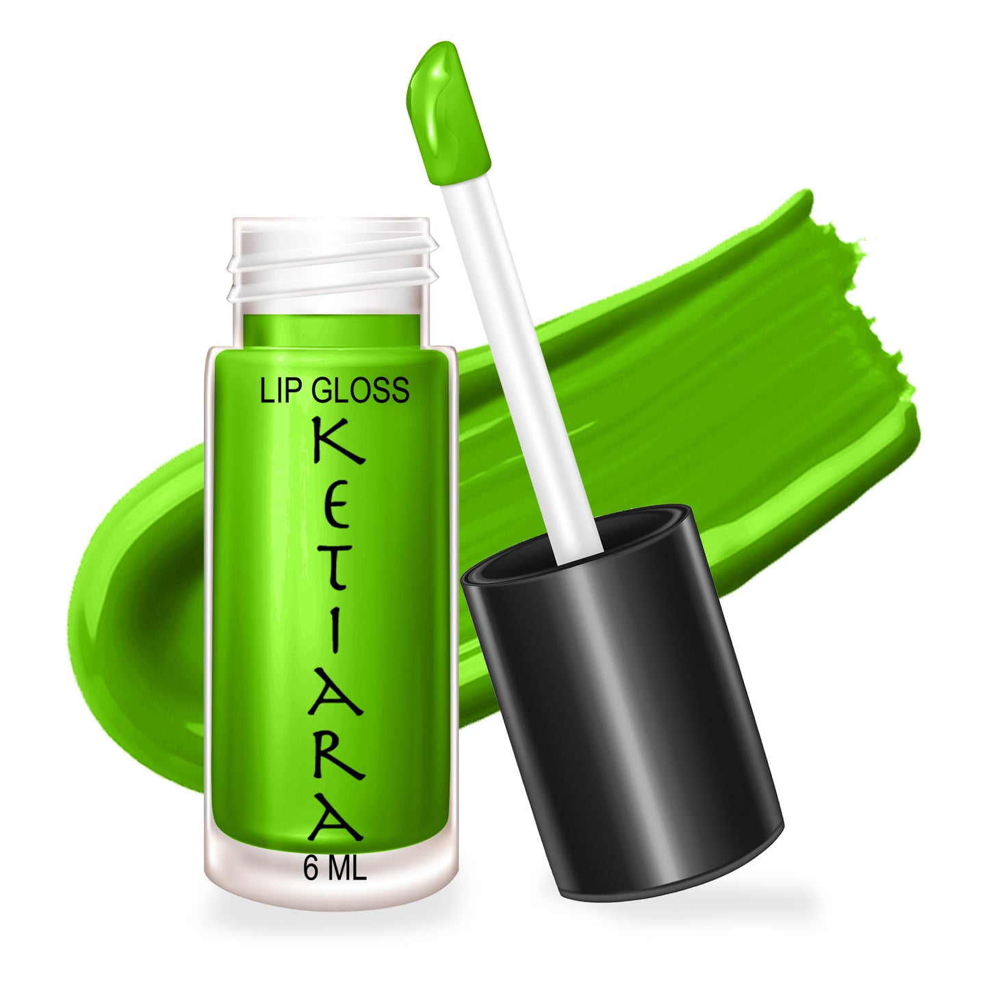 Sgbus Green Big Brush Wand Moisturizing and  Hydrating Non-sticky Premium Mild Tinting Lip Gloss Infused With Hyaluronic Acid