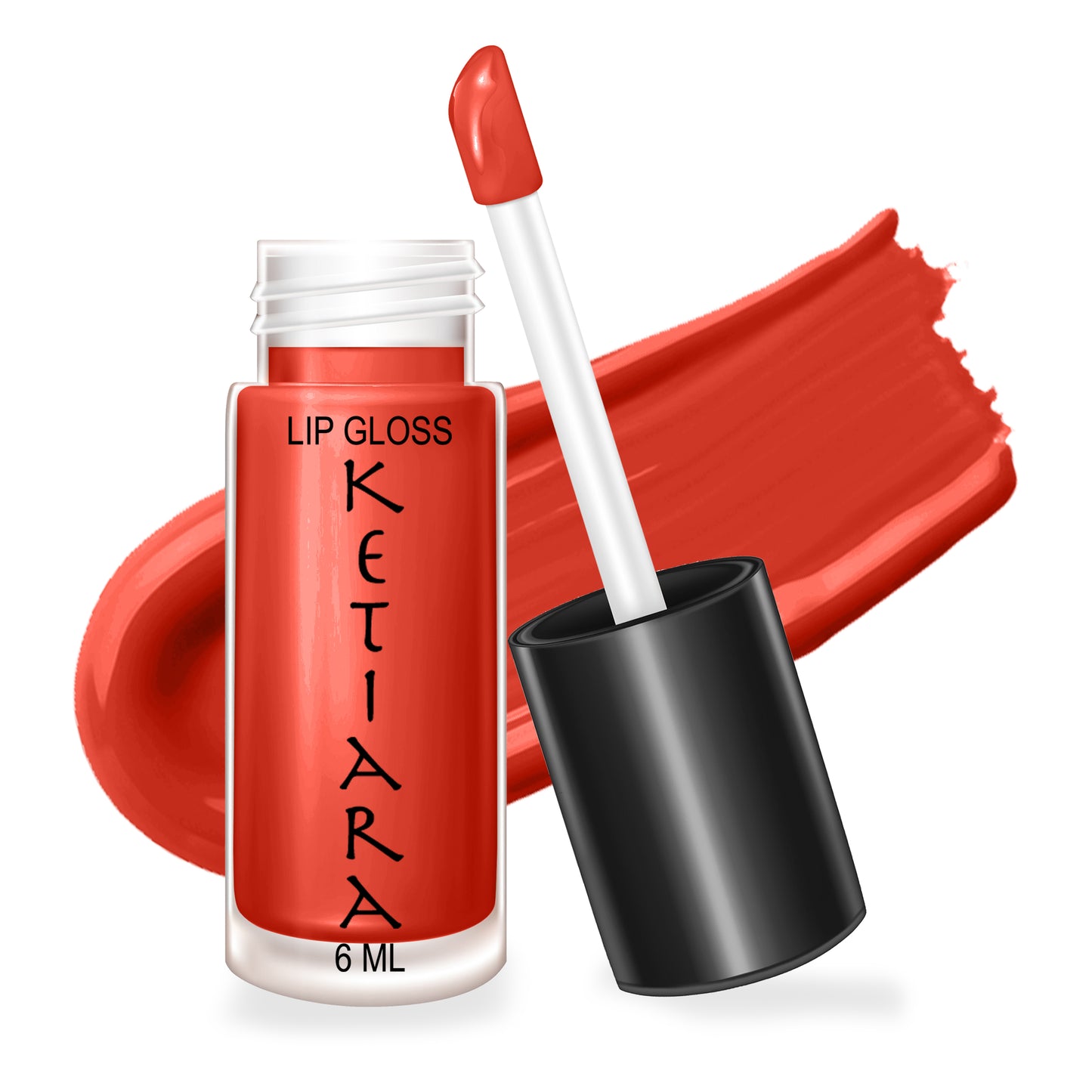 Vermillion Big Brush Wand Moisturizing and  Hydrating Non-sticky Premium Mild Tinting Lip Gloss Infused With Hyaluronic Acid