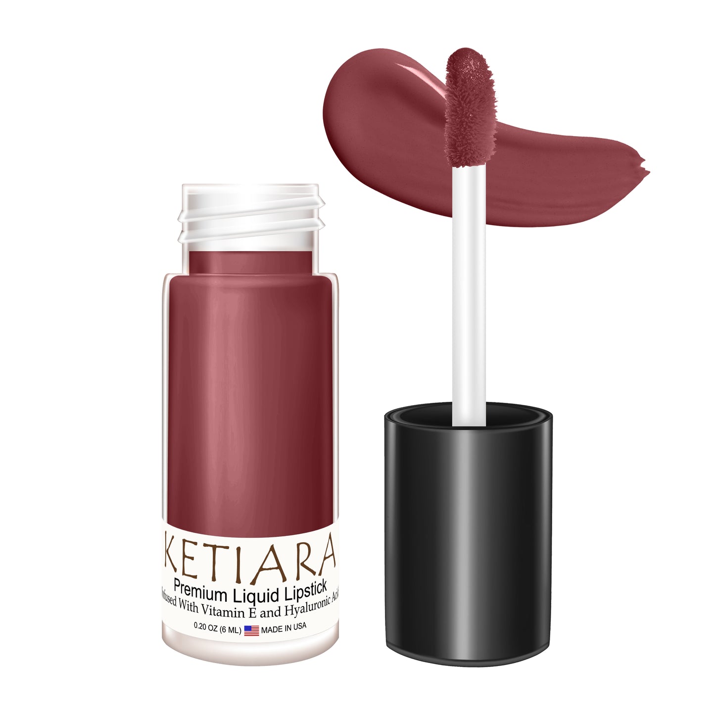 Ketiara Premium Full Coverage Big Brush City Dweller Liquid Lipstick Infused With Hyaluronic Acid, 6 ml