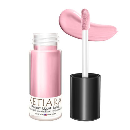 Ketiara Premium Full Coverage Big Brush Girly Things Liquid Lipstick Infused With Hyaluronic Acid, 6 ml