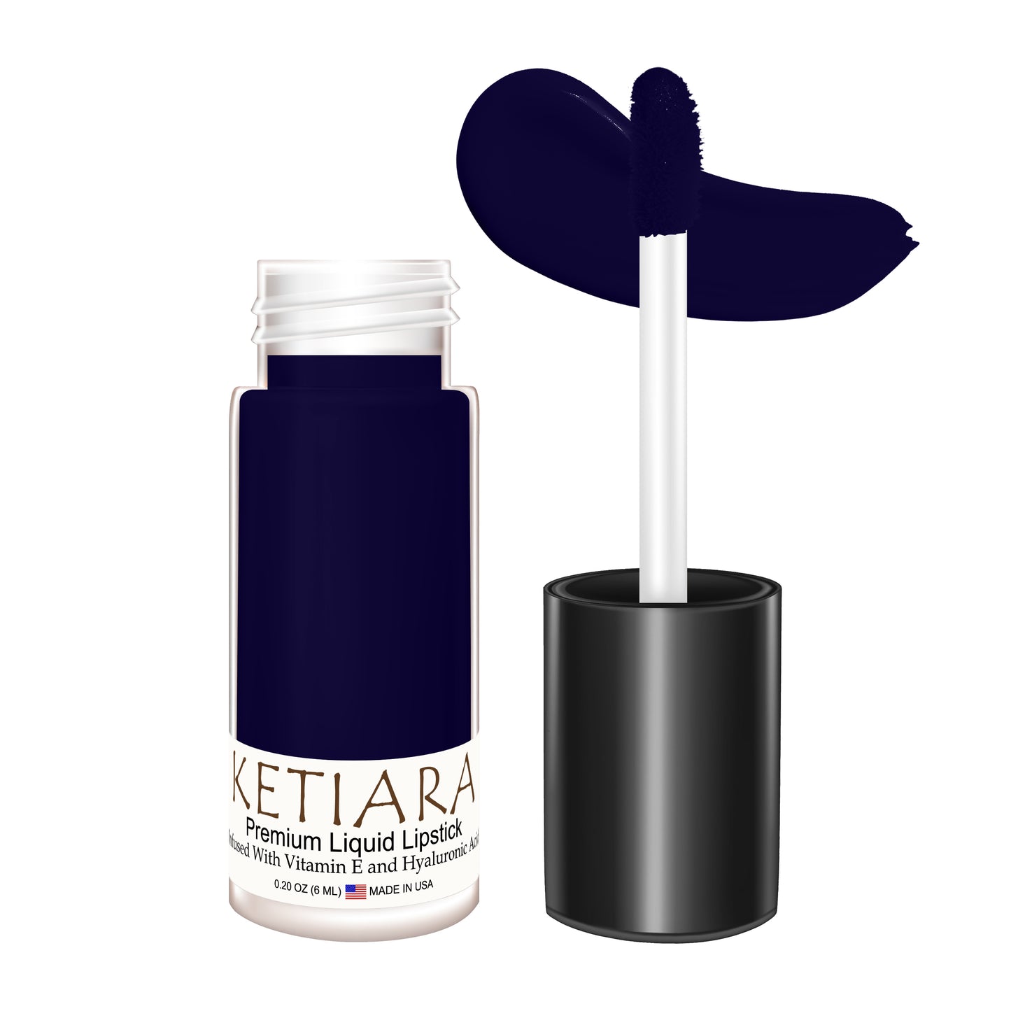Ketiara Premium Full Coverage Big Brush Moon Beam Liquid Lipstick Infused With Hyaluronic Acid, 6 ml