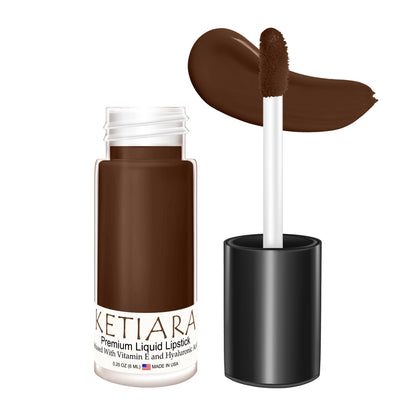 Ketiara Premium Full Coverage Big Brush Neopolitan Liquid Lipstick Infused With Hyaluronic Acid, 6 ml