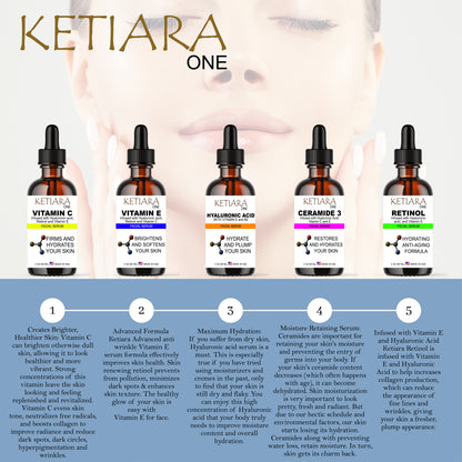 Ketiara Premium Hyaluronic Acid Facial Serum with Vitamin E and B5