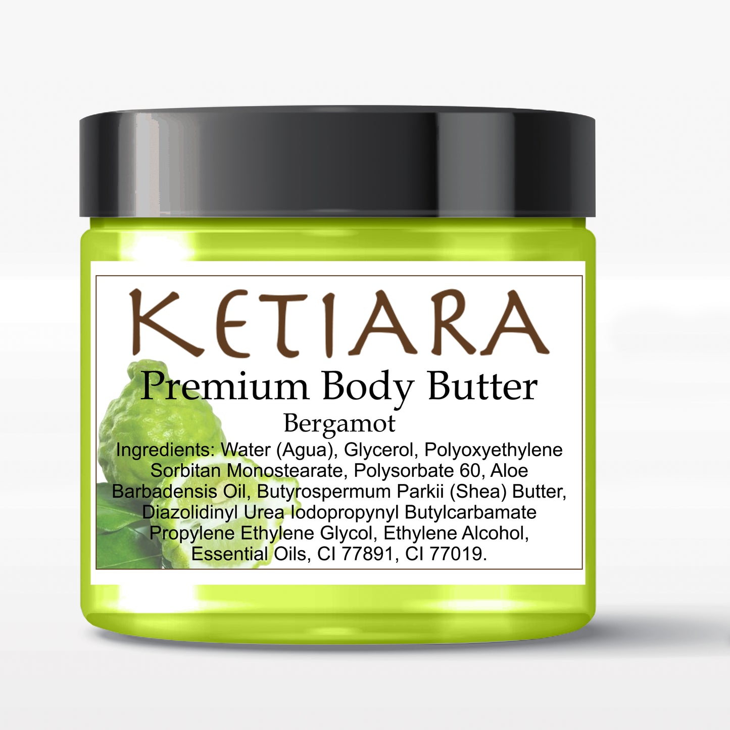 Bergamot Scented Shea Body Butter Infused with Aloe Vera and Hyaluronic Acid, 120 ml