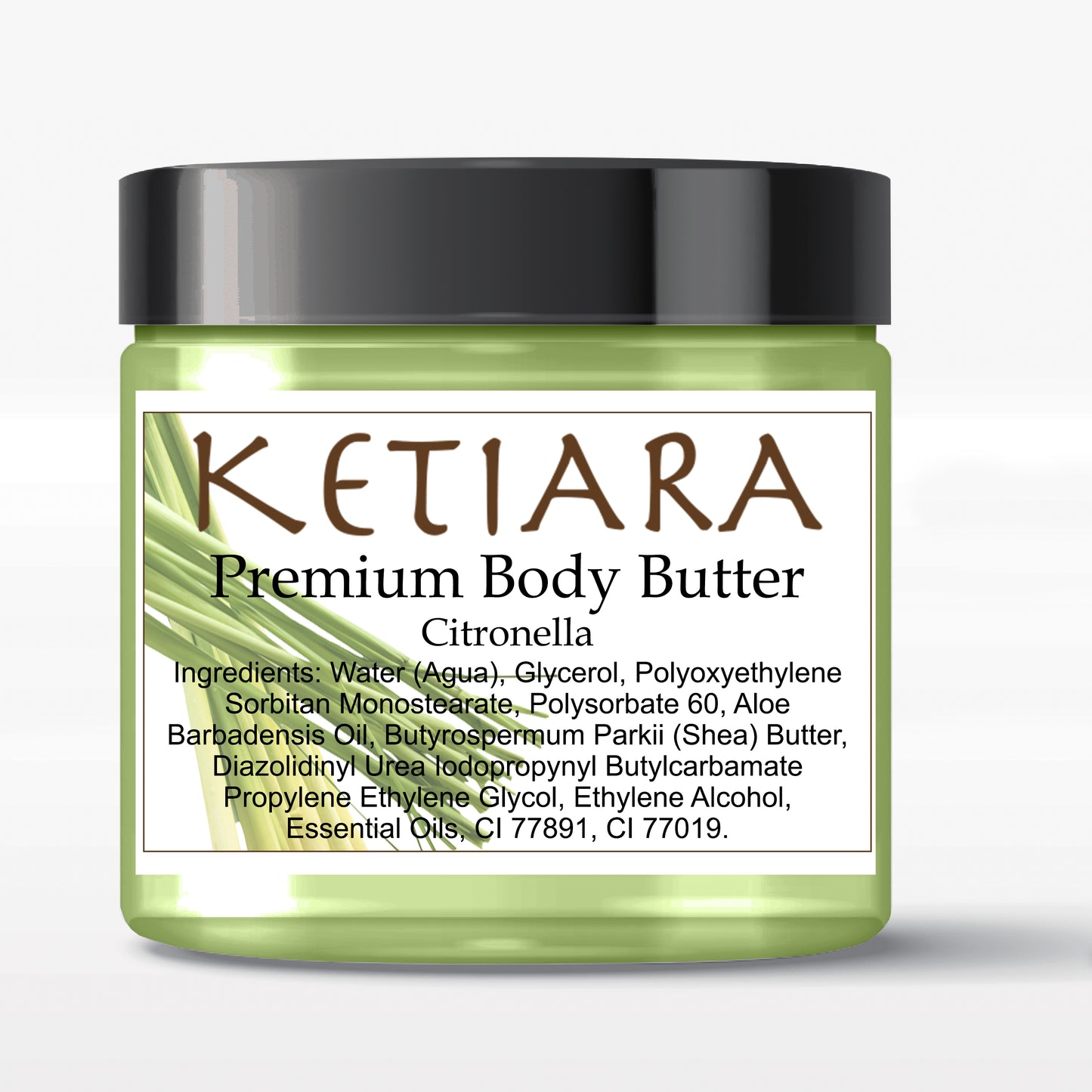 Citronella Scented Shea Body Butter Infused with Aloe Vera and Hyaluronic Acid, 120 ml