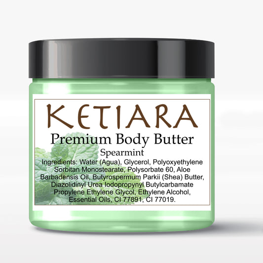 Spearmint Scented Shea Body Butter Infused with Aloe Vera and Hyaluronic Acid, 120 ml
