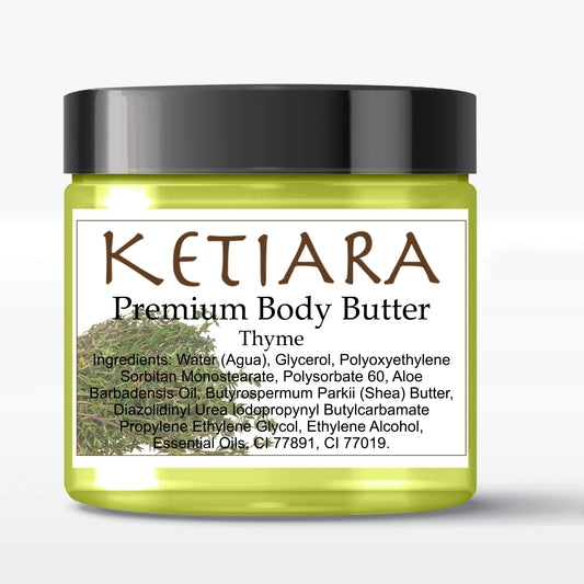 Thyme Scented Shea Body Butter Infused with Aloe Vera and Hyaluronic Acid, 120 ml