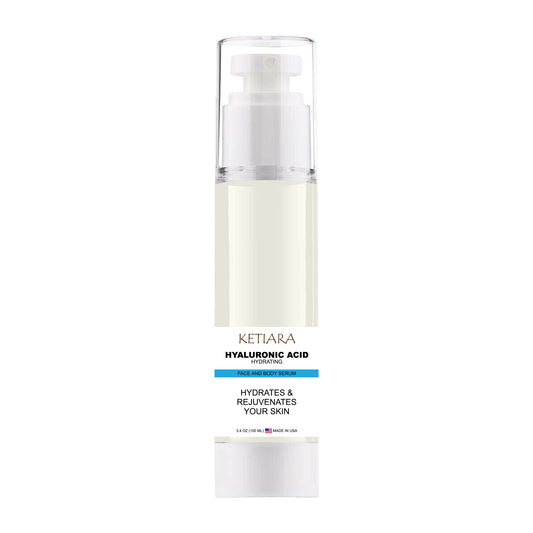 Ketiara Hyaluronic Acid Face Cream Serum, to Hydrate, Visibly Plump Skin, & Reduce Wrinkles, Fragrance Free, 3.4 Fl Oz