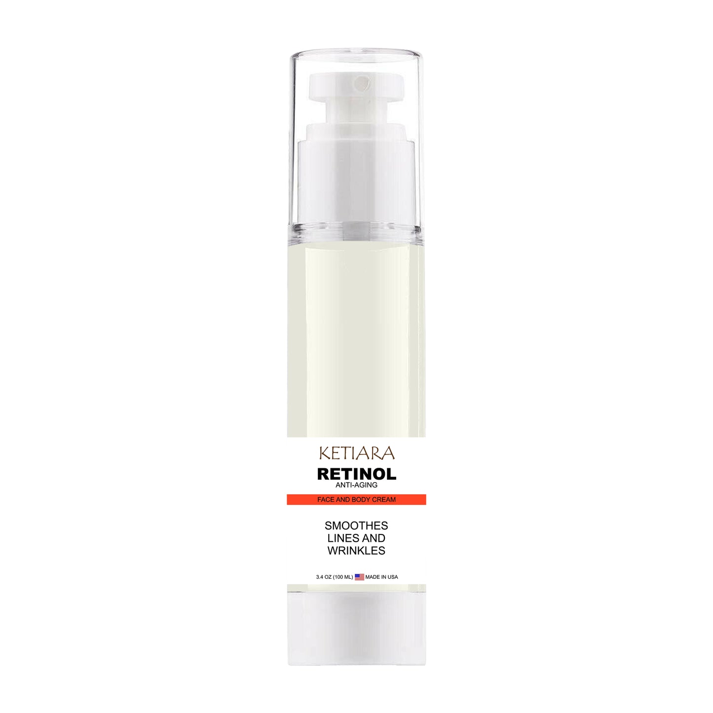 Ketiara Retinol Cream Serum For Face - Anti Aging Face Cream Serum, Brightening Cream Serum for Dark Spots, Even Skin Tone, Eye Area, Fine Lines & Wrinkles, 3.4 Fl Oz