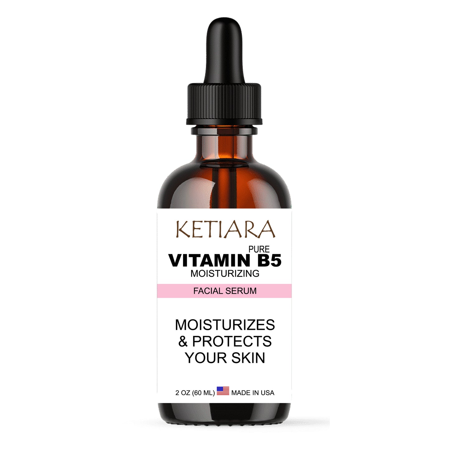Ketiara Pure Vitamin B5 (Panthenol) Serum For Face - Calming And Moisturizing Face Serum, Skin Protectant Properties