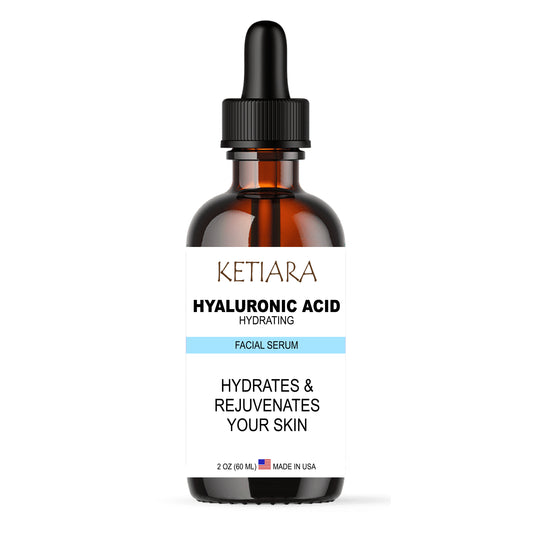 Ketiara Hyaluronic Acid Face Serum, to Hydrate, Visibly Plump Skin, & Reduce Wrinkles, Fragrance Free, 2 Fl Oz