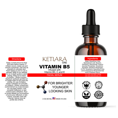 Ketiara Premium Vitamin B5 Facial Serum with Vitamin C, E and B3