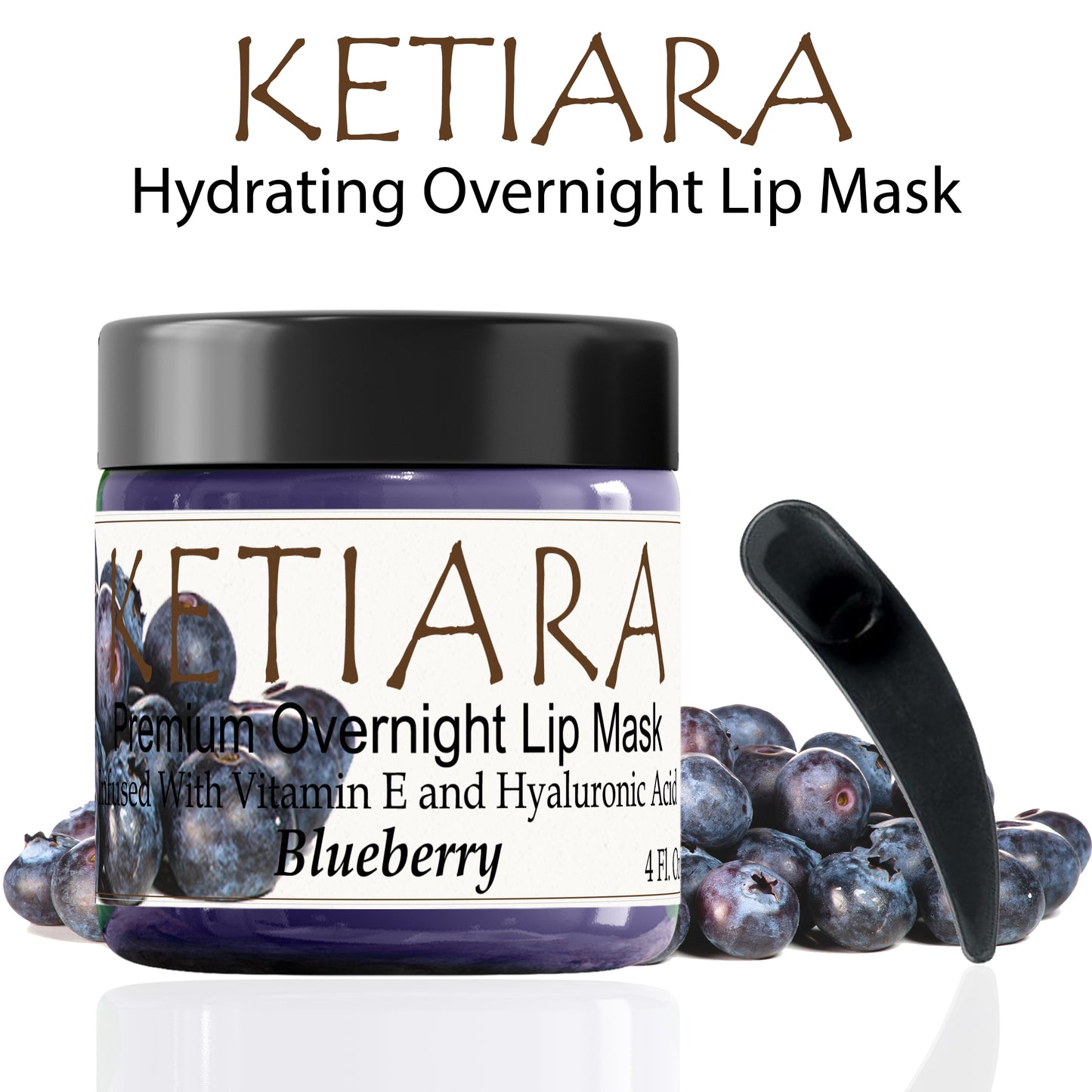 Ketiara Blueberry Nourishing and Hydrating Lip Sleeping Mask with Vitamin C, Hyaluronic Acid and More