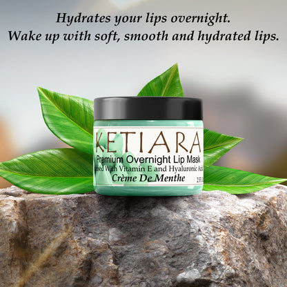 Ketiara Crème De Menthe Nourishing and Hydrating Lip Sleeping Mask with Vitamin C, Hyaluronic Acid and More