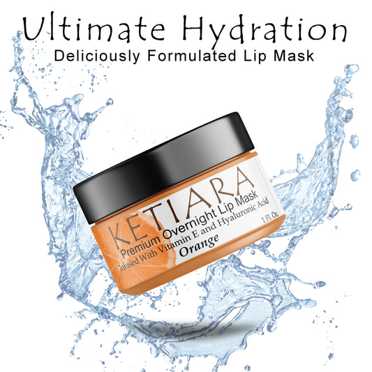Ketiara Orange Nourishing and Hydrating Lip Sleeping Mask with Vitamin C, Hyaluronic Acid and More