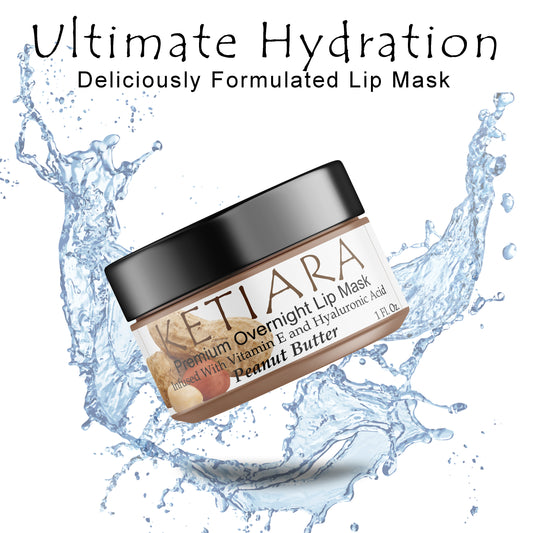 Ketiara Peanut Butter Nourishing and Hydrating Lip Sleeping Mask with Vitamin C, Hyaluronic Acid and More