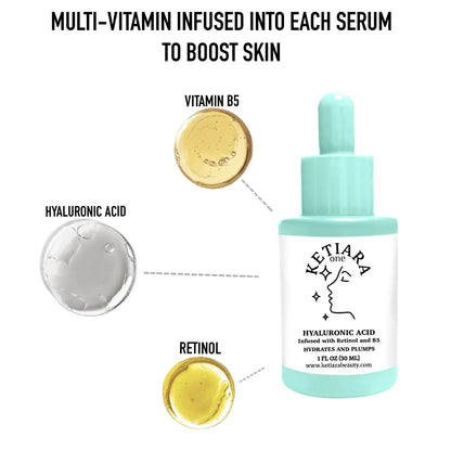 Reviving Hyaluronic Acid Lightweight Water-Based Serum for Face | Infused with Retinol & Vitamin B5 | 1oz