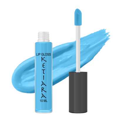 Light Sky Blue Hydrating And Moisturizing Non-sticky Premium Mild Tinting Lip Gloss Infused With Hyaluronic Acid