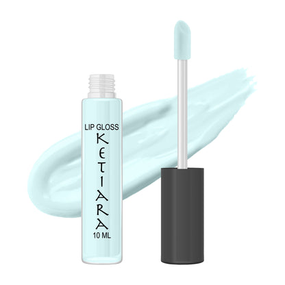 Light Cyan Hydrating And Moisturizing Non-sticky Premium Mild Tinting Lip Gloss Infused With Hyaluronic Acid