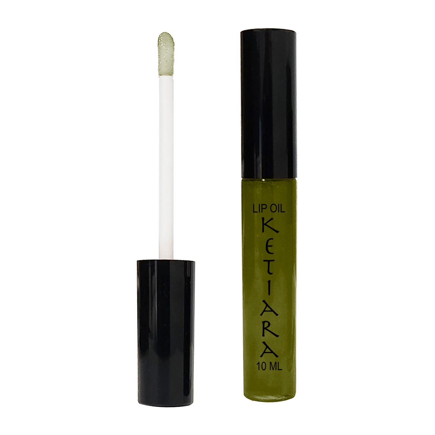Dark Moss Green Hydrating And Conditioning Non-sticky Premium Sheer Lip Oil Infused With Hyaluronic Acid