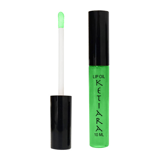 Dark Pastel Green Hydrating And Conditioning Non-sticky Premium Sheer Lip Oil Infused With Hyaluronic Acid