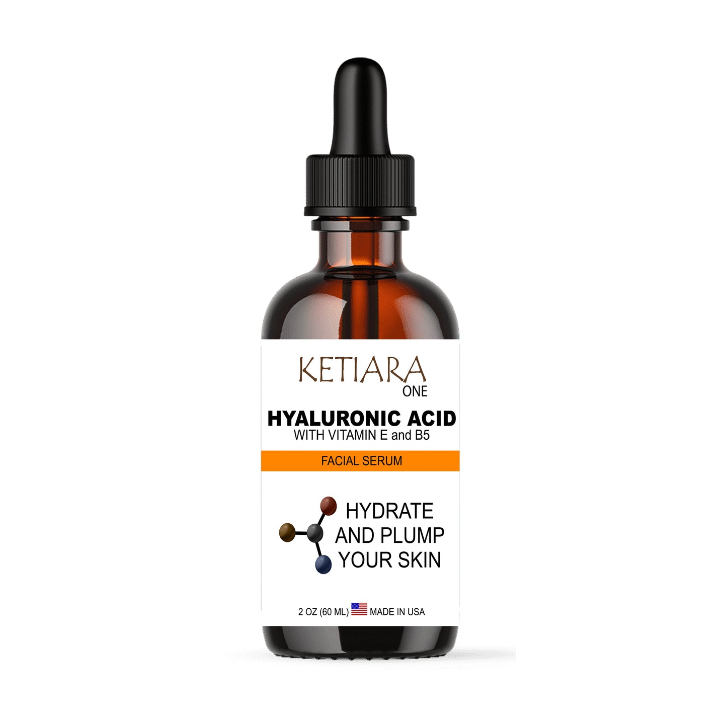 Ketiara Premium Hyaluronic Acid Facial Serum with Vitamin E and B5