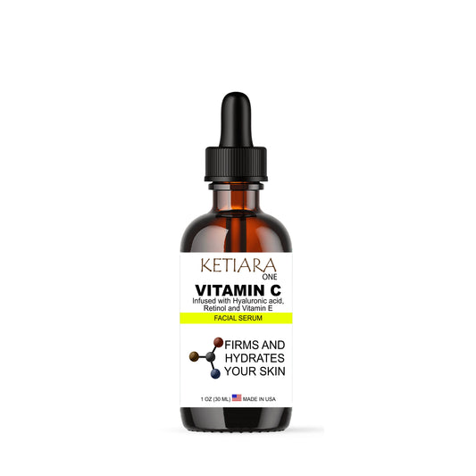Ketiara Premium Vitamin C Face Serum with Hyaluronic Acid, Retinol, & Vitamin E