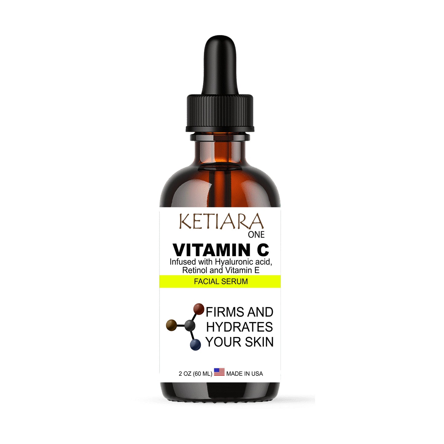 Ketiara Premium Vitamin C Face Serum with Hyaluronic Acid, Retinol, & Vitamin E