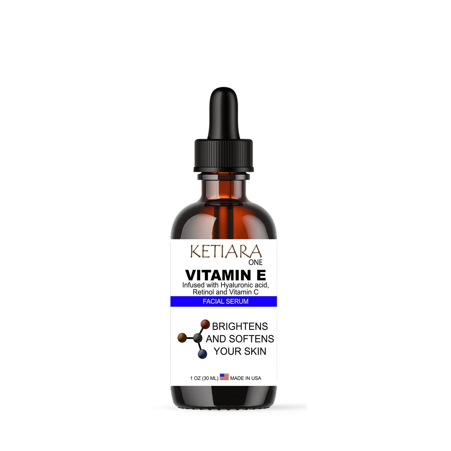 Ketiara Premium Vitamin E Face Serum with Hyaluronic Acid, Retinol and Vitamin C